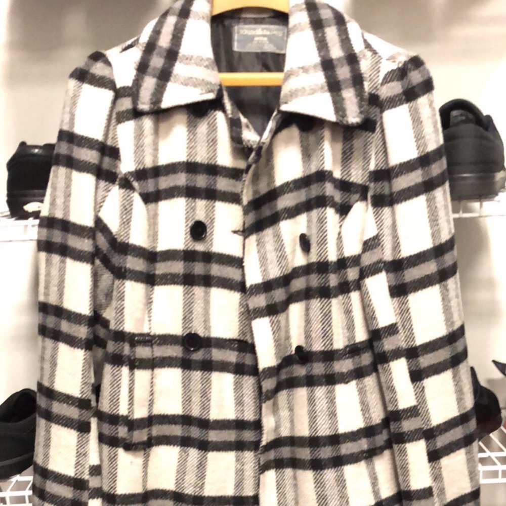 Black and white Pea Coat